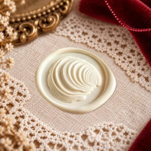 Vintage Clam Shell wax seal impression showing a clam shell with layered curved growth lines