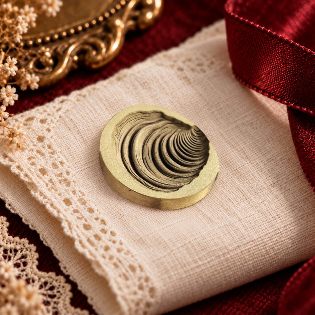 25mm metal wax seal stamp head engraved with the vintage clam shell design